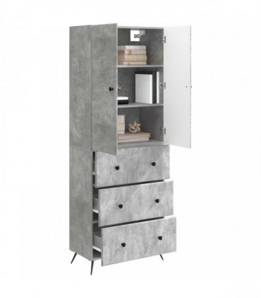 vidaXL Cabinet Set 2 pcs Concrete Grey 66 x 34.5 x 90 cm — V0672185388