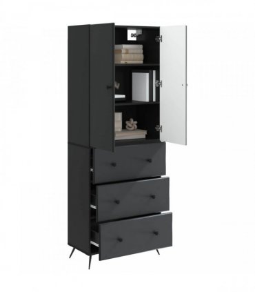 vidaXL Cabinet Set 2 pcs Black 66 x 34.5 x 90 cm Engineered Wood — V0672185390