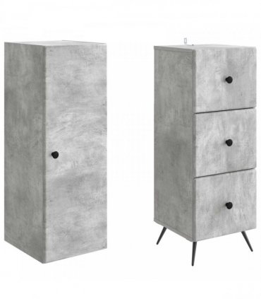 vidaXL Cabinet Set 2 pcs Concrete Grey 34.5 x 34.5 x 90 cm