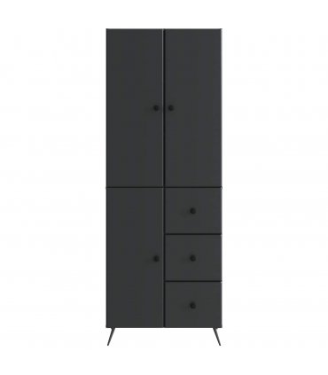vidaXL Cabinet Set 2 pcs Black Engineered Wood — V0672185401