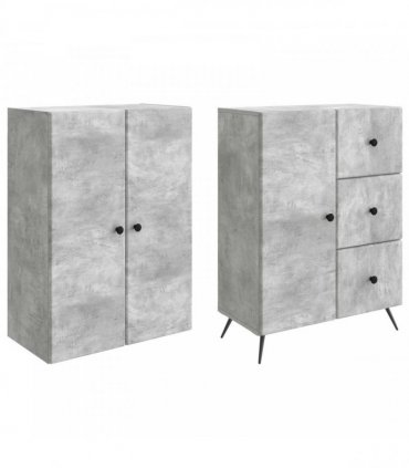 vidaXL Cabinet Set 2 pcs Concrete Grey Engineered Wood — V0672185402