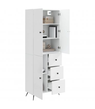 vidaXL Cabinet Set 2 pcs High Gloss White Engineered Wood — V0672185403