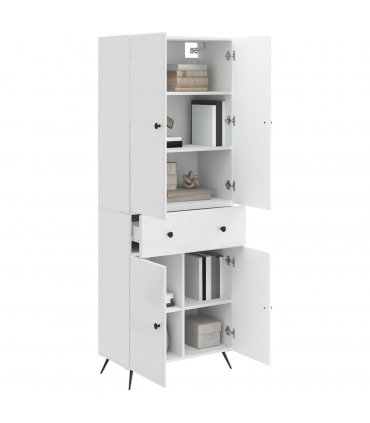 vidaXL 2 pcs High Gloss White