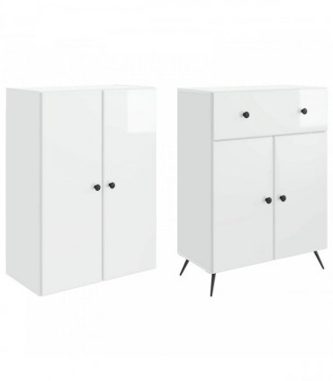 vidaXL 2 pcs High Gloss White