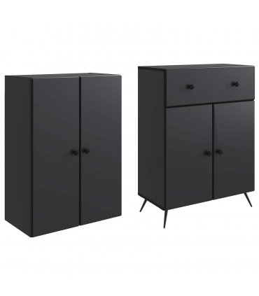 vidaXL 2 pcs Black