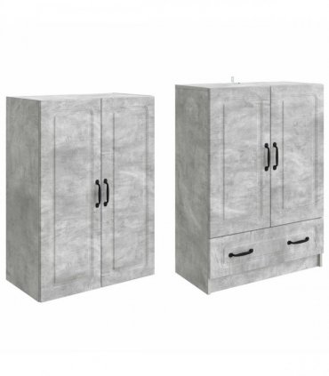 vidaXL Cabinet Set 2 pcs Concrete Grey Engineered Wood — V0672185415