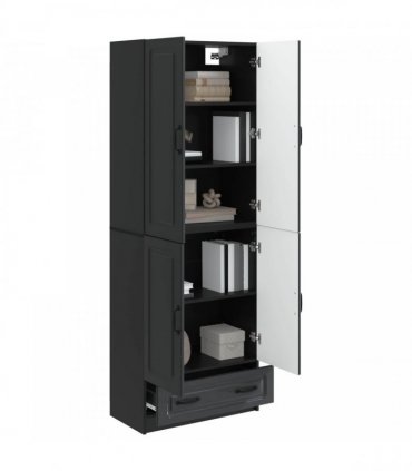 vidaXL Cabinet Set 2 pcs Black Engineered Wood — V0672185419