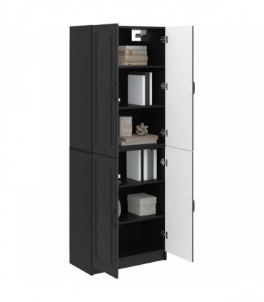 vidaXL Cabinet Set 2 pcs Black Engineered Wood — V0672185426