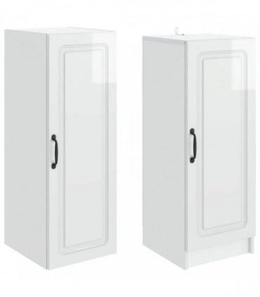 vidaXL Cabinet Set 2 pcs High Gloss White Engineered Wood — V0672185431