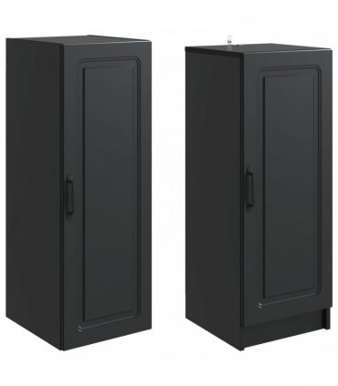 vidaXL Cabinet Set 2 pcs Black Engineered Wood — V0672185434