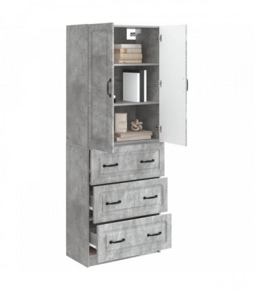 vidaXL Cabinet Set 2 pcs Concrete Grey 66 x 34.5 x 87 cm — V0672185440