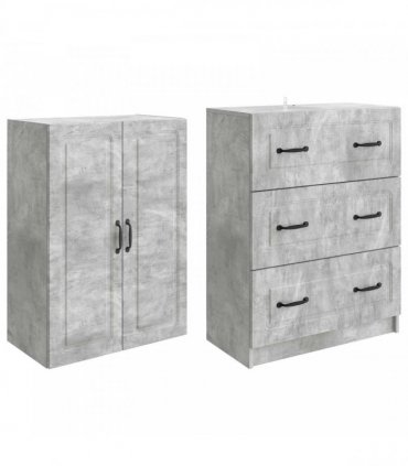 vidaXL Cabinet Set 2 pcs Concrete Grey 66 x 34.5 x 87 cm — V0672185440