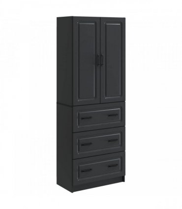 vidaXL Cabinet Set 2 pcs Black 66 x 34.5 x 87 cm Engineered Wood — V0672185442