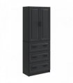 vidaXL Cabinet Set 2 pcs Black 66 x 34.5 x 87 cm Engineered Wood — V0672185442
