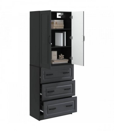 vidaXL Cabinet Set 2 pcs Black 66 x 34.5 x 87 cm Engineered Wood — V0672185442