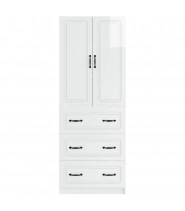vidaXL Cabinet Set 2 pcs High Gloss White 66 x 34.5 x 87 cm