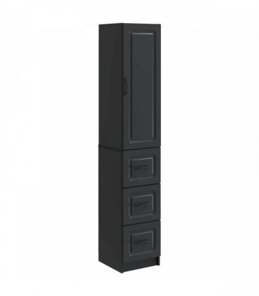 vidaXL Cabinet Set 2 pcs Black 33 x 34.5 x 87 cm Engineered Wood