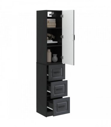 vidaXL Cabinet Set 2 pcs Black 33 x 34.5 x 87 cm Engineered Wood