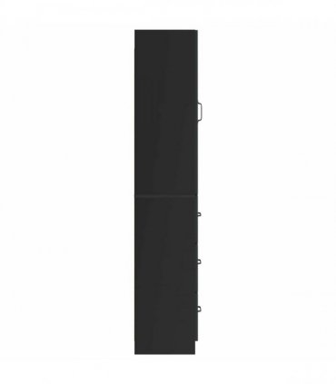 vidaXL Cabinet Set 2 pcs Black 33 x 34.5 x 87 cm Engineered Wood