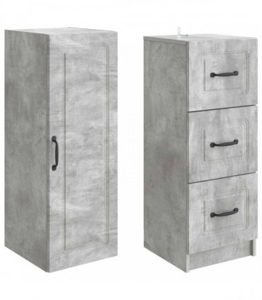 vidaXL Cabinet Set 2 pcs Concrete Grey 33 x 34.5 x 87 cm — V0672185450