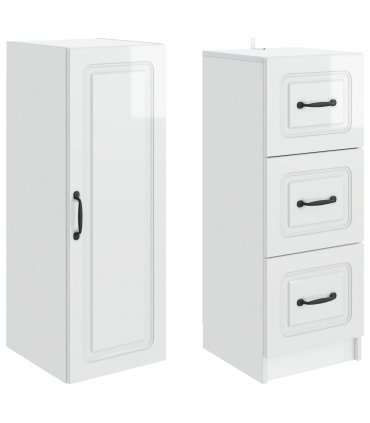 vidaXL Cabinet Set 2 pcs High Gloss White 33 x 34.5 x 87 cm — V0672185451