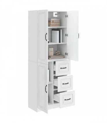 vidaXL Cabinet Set 2 pcs High Gloss White Engineered Wood — V0672185457