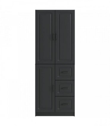 vidaXL Cabinet Set 2 pcs Black Engineered Wood — V0672185458
