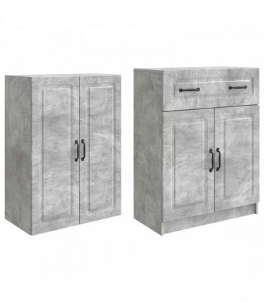 vidaXL Cabinet Set 2 pcs Concrete Grey Engineered Wood — V0672185464