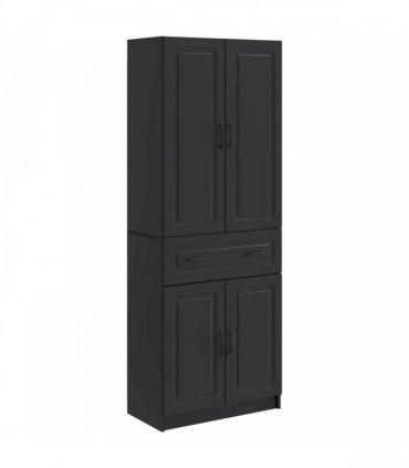 vidaXL Cabinet Set 2 pcs Black Engineered Wood — V0672185469