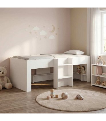 vidaXL Kids'High Bed Frame White 80 x 200 cm Engineered Wood