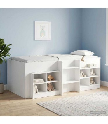 vidaXL Kids'High Bed Frame White 80 x 200 cm Engineered Wood