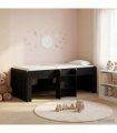 vidaXL Kids'High Bed Frame Black Oak 90 x 200 cm Engineered Wood
