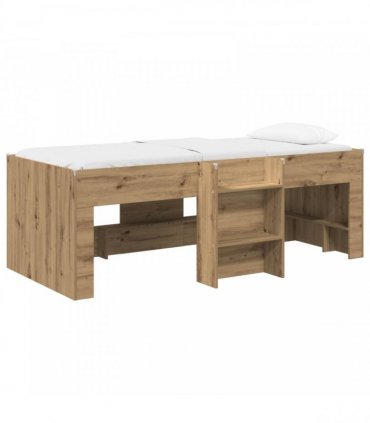 vidaXL Kids'High Bed Frame Artisan Oak 90 x 200 cm Engineered Wood