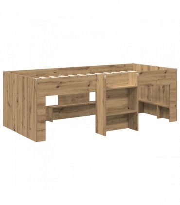 vidaXL Kids'High Bed Frame Artisan Oak 90 x 200 cm Engineered Wood