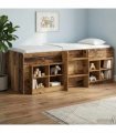 vidaXL Kids'High Bed Frame Old Wood 203 x 101.1 x 68.5 cm — Size: 80 x 200 cm