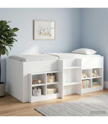 vidaXL Kids'High Bed Frame White 90 x 200 cm Engineered Wood
