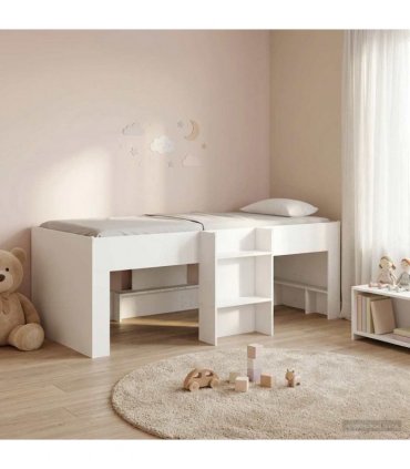 vidaXL Kids'High Bed Frame White 90 x 190 cm Engineered Wood