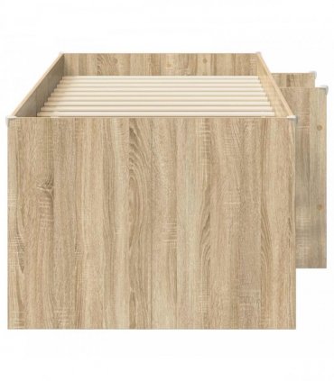 vidaXL Kids'High Bed Frame Sonoma Oak 90 x 190 cm Engineered Wood