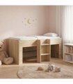 vidaXL Kids'High Bed Frame Sonoma 163 x 101.1 x 68.5 cm — Colour: Sonoma oak, Size: 80 x 160 cm