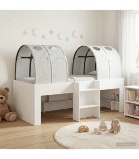 vidaXL Bed with Tunnel 4 pcs White Engineered Wood