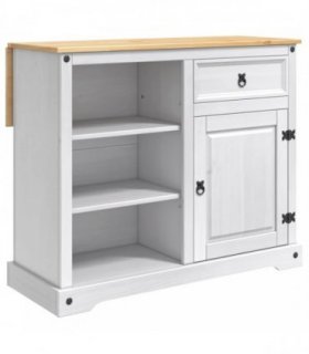 vidaXL Kitchen Trolley 2 pcs White and Honey Wax 112 x 70 x 91.5 cm — V0672185705