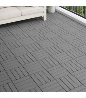 vidaXL Decking Tile 3D Design 11 pcs Grey 30 x 30 cm WPC
