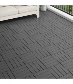 vidaXL Decking Tile 3D Design 11 pcs Black 30 x 30 cm WPC