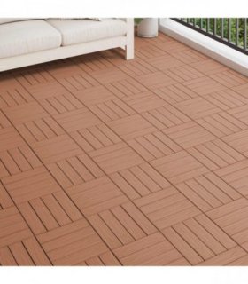 vidaXL Decking Tile 3D Design 11 pcs Light Brown 30 x 30 cm WPC