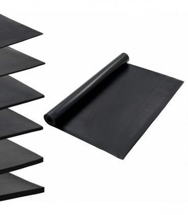 vidaXL Floor Mat Black 1.2 x 5 m Rubber — Size: 1.2 x 5 m/2 mm