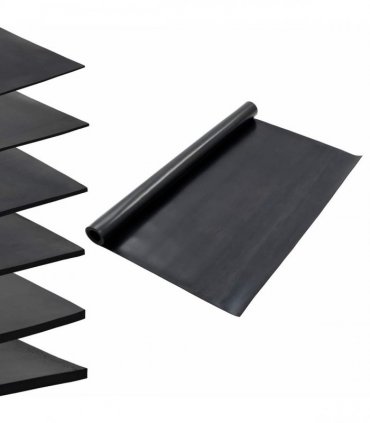 vidaXL Floor Mat Black 1.2 x 2 m Rubber — Size: 1.2 x 2 m/3 mm