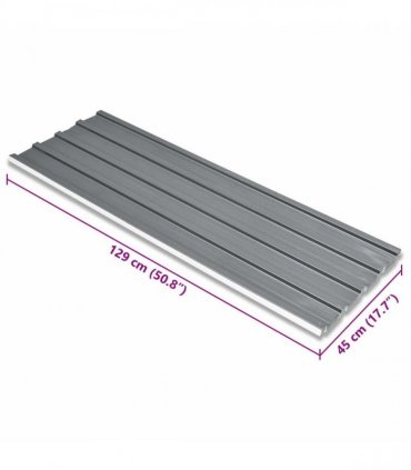 vidaXL Roof Panel 12 pcs Grey 129 x 45 cm Galvanised steel