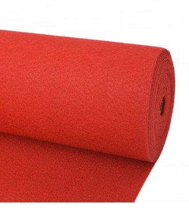 vidaXL Carpet Plain Red 1 x 12 m Fabric