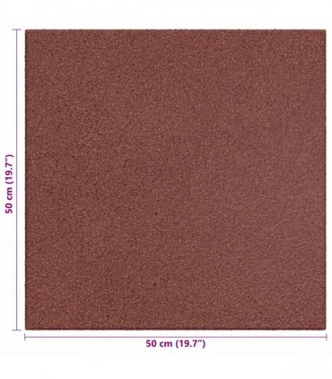 vidaXL Fall Protection Tiles 6 pcs Red 50 x 50 cm Rubber