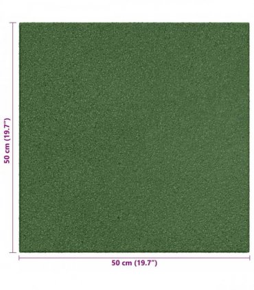 vidaXL Fall Protection Tiles 6 pcs Green 50 x 50 cm Rubber